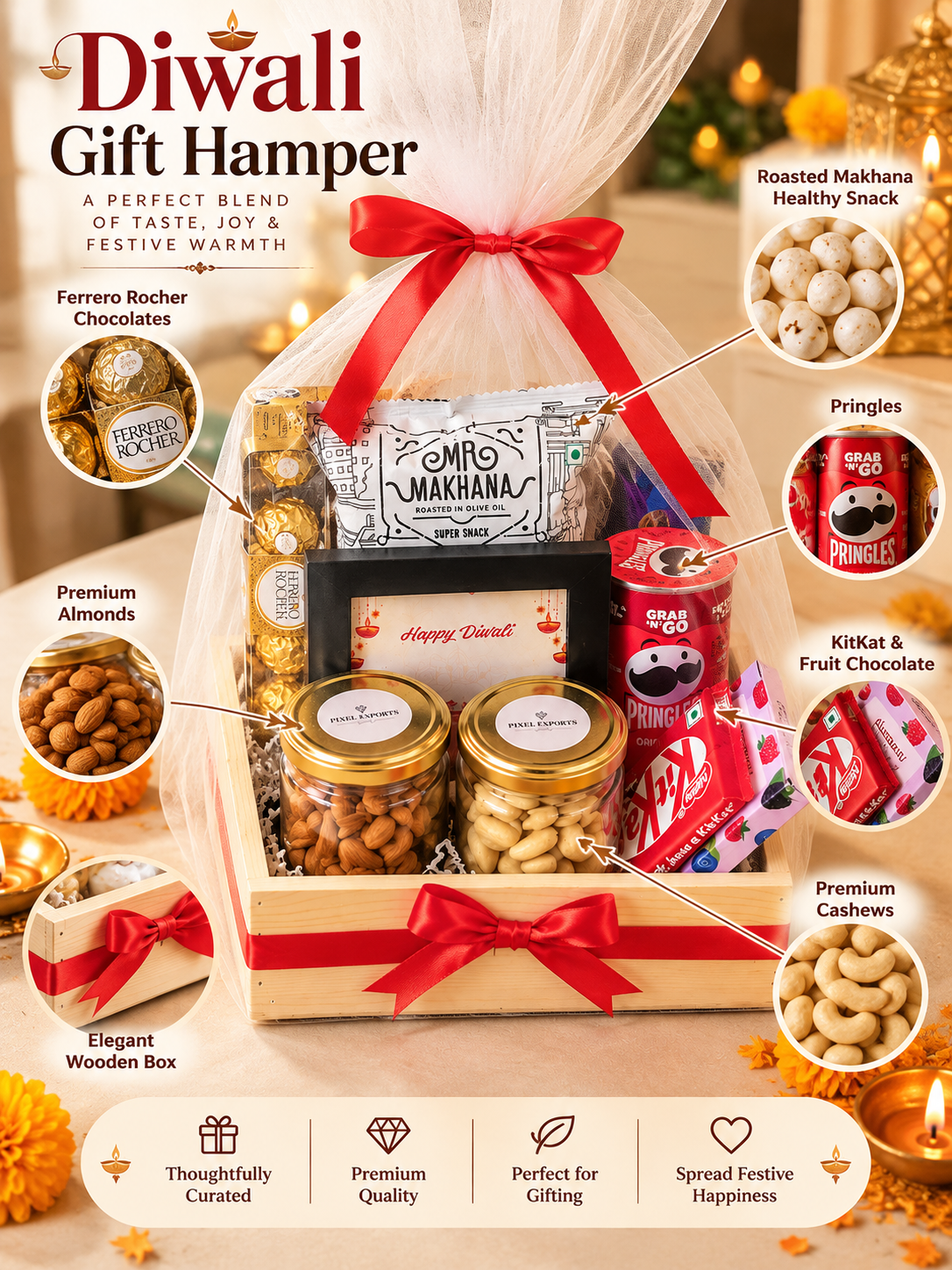 Premium Diwali Gift Hamper with Dry Fruits & Chocolates