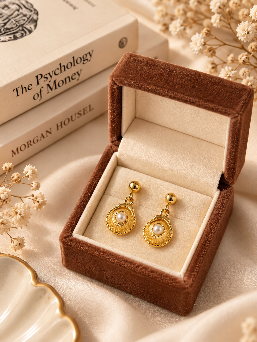 Shell & Ball Hoop Earrings