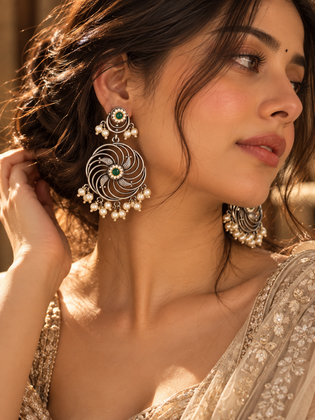 Green Tornado Earring