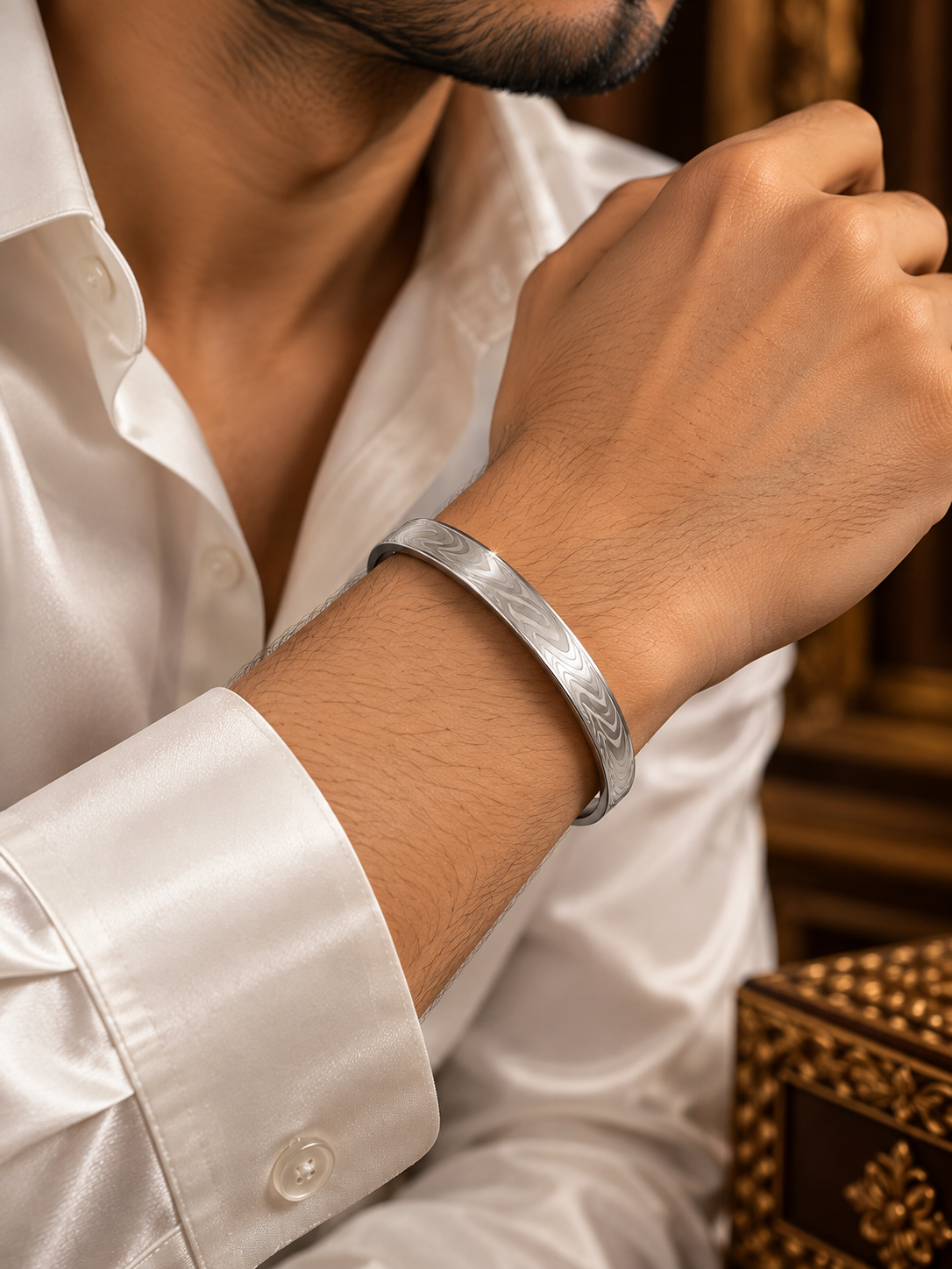 Silver Zig Zag Kada Small