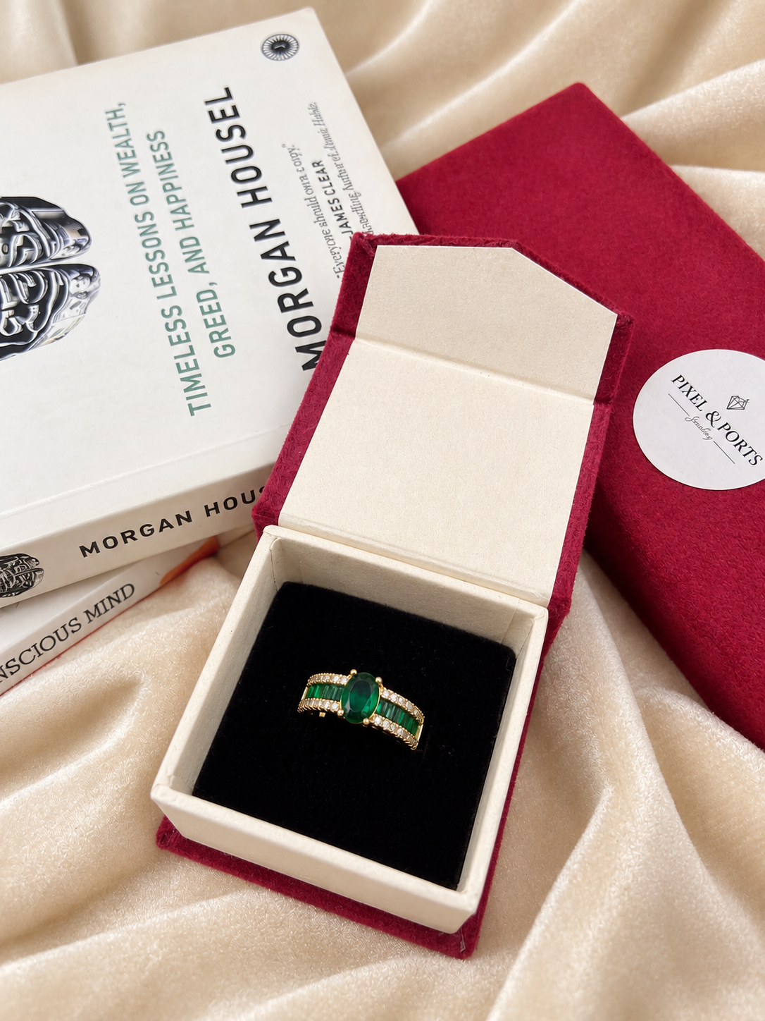 Green Stone Layered Ring