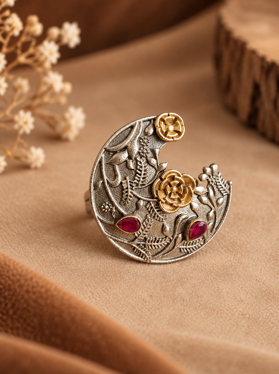 Lunar Bloom Statement Ring