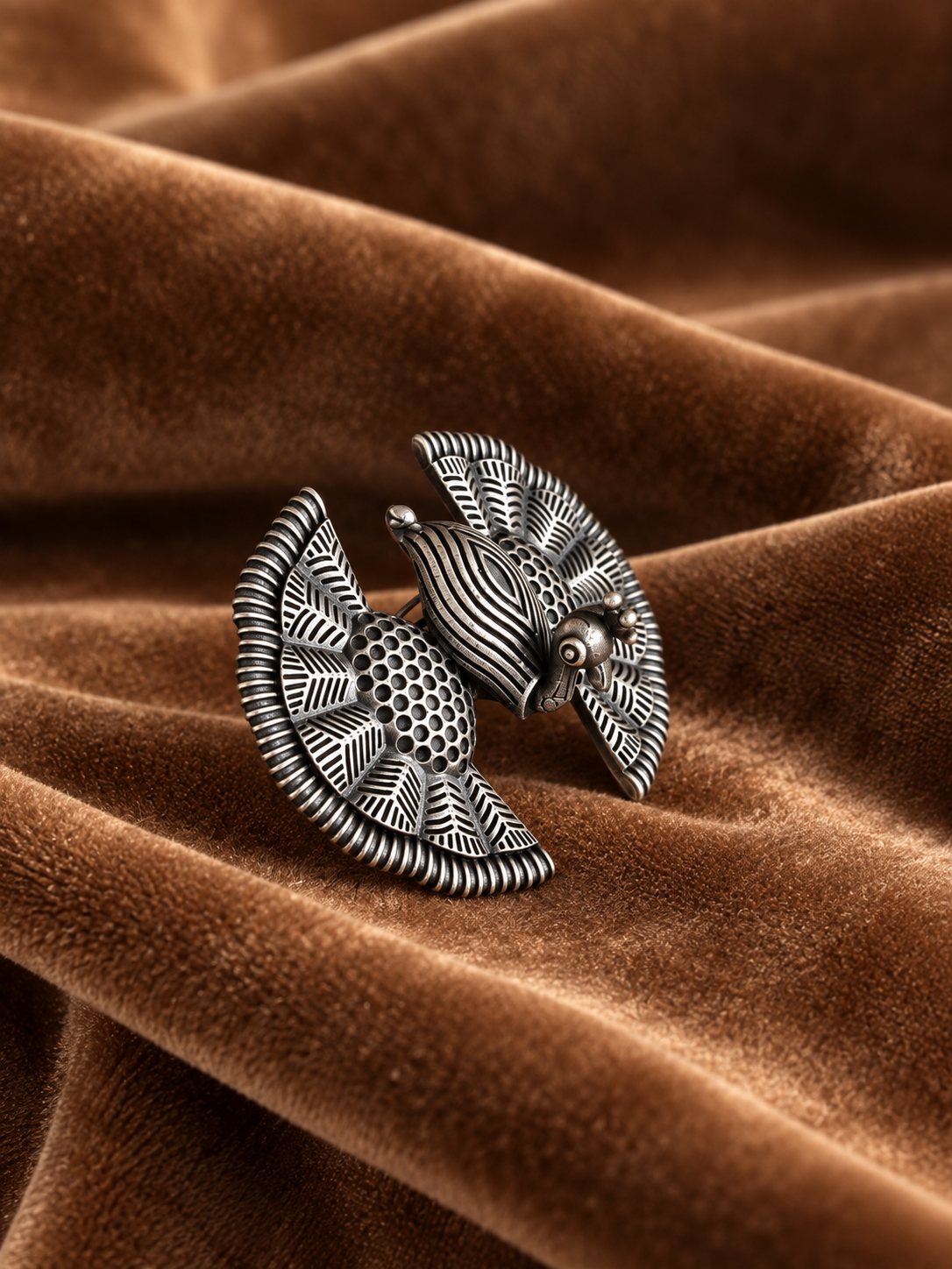 Bird Ring | Oxidized Silver Statement Ring