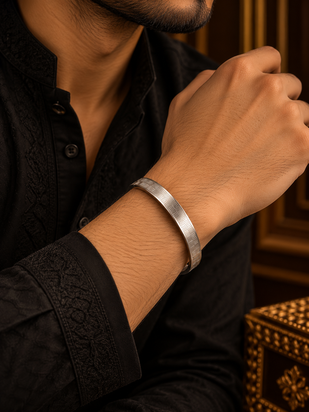 Silver Rectangle Kada Small