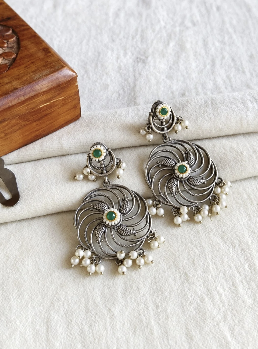 Green Tornado Earring