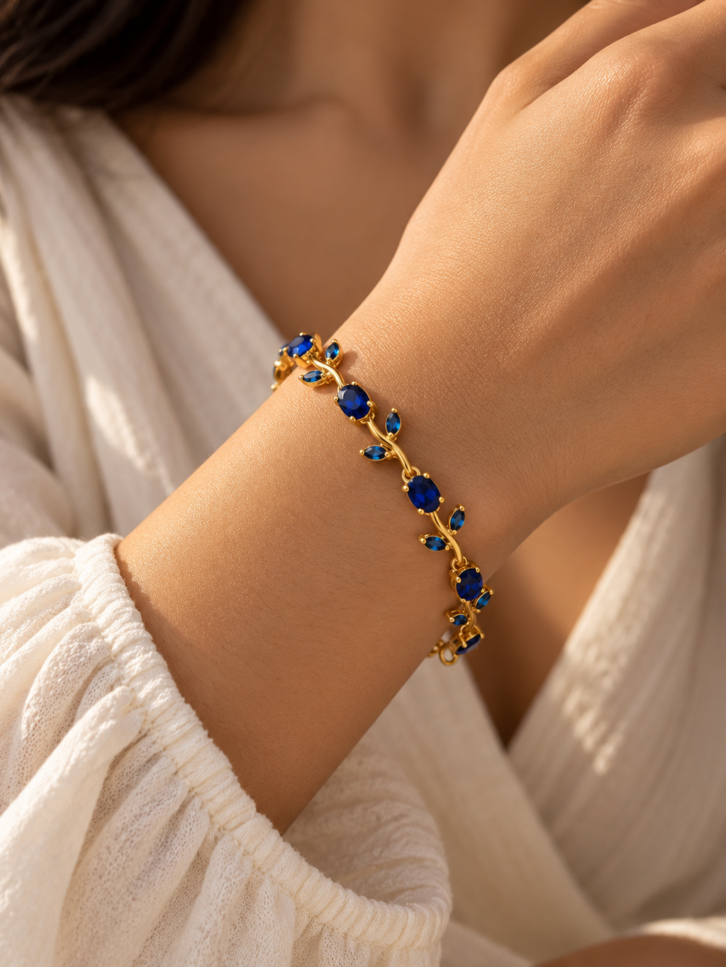 GOLD BLUE TULIP BRACELET
