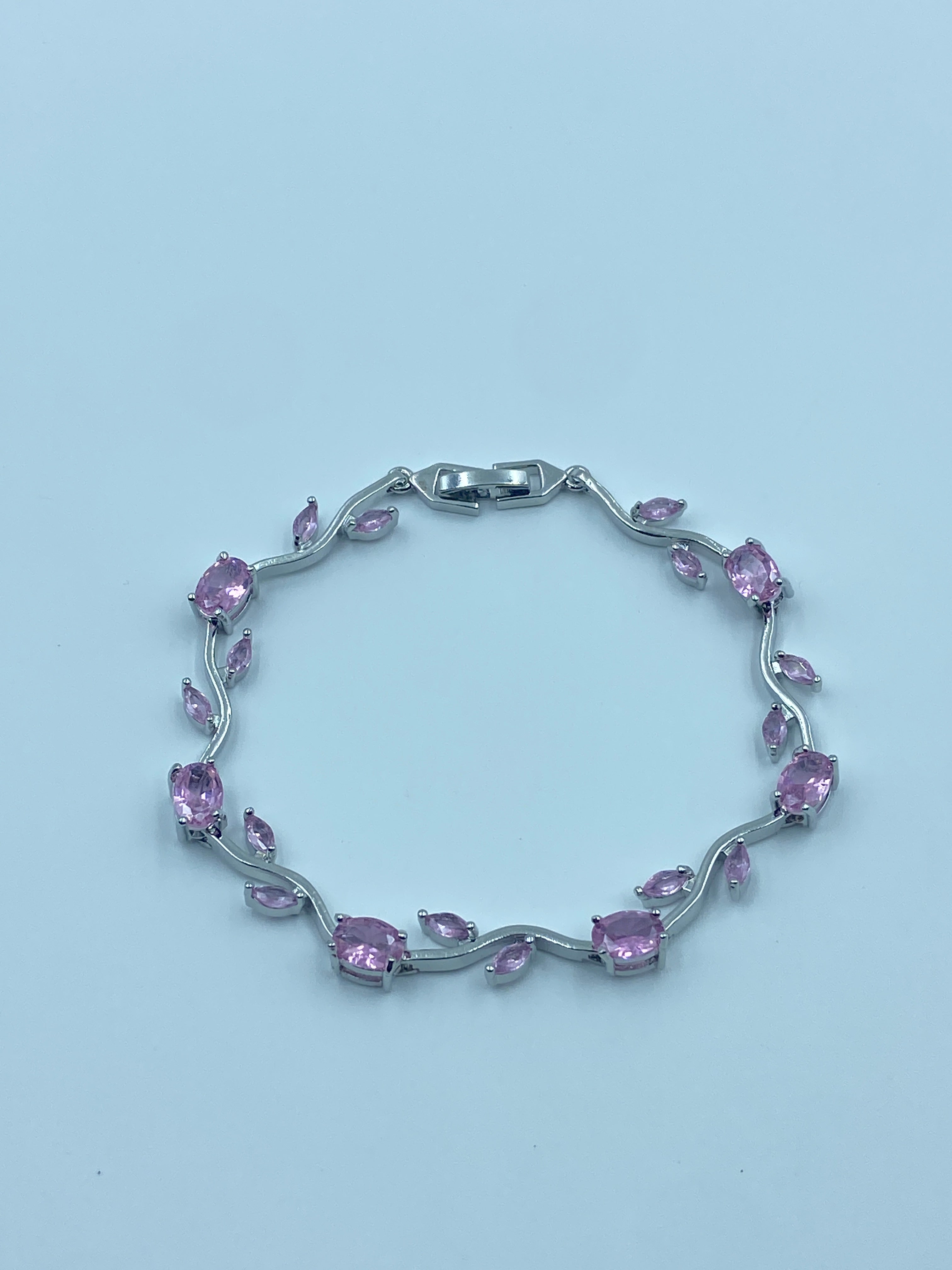 SILVER PINK TULIP BRACELET