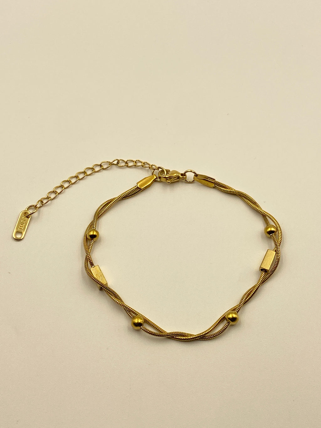 GILDED CUBE & BALL BRACELET