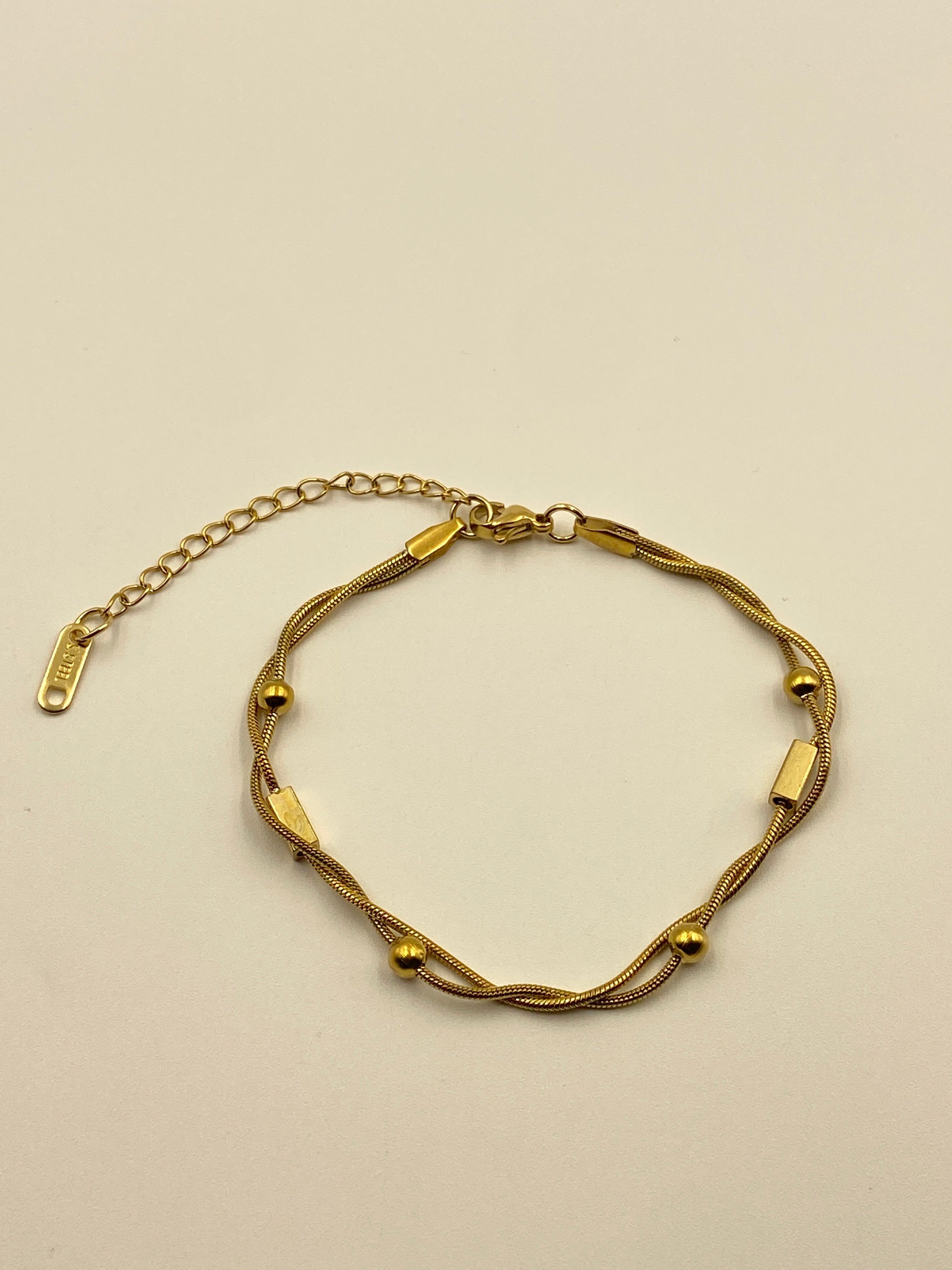 GILDED CUBE & BALL BRACELET