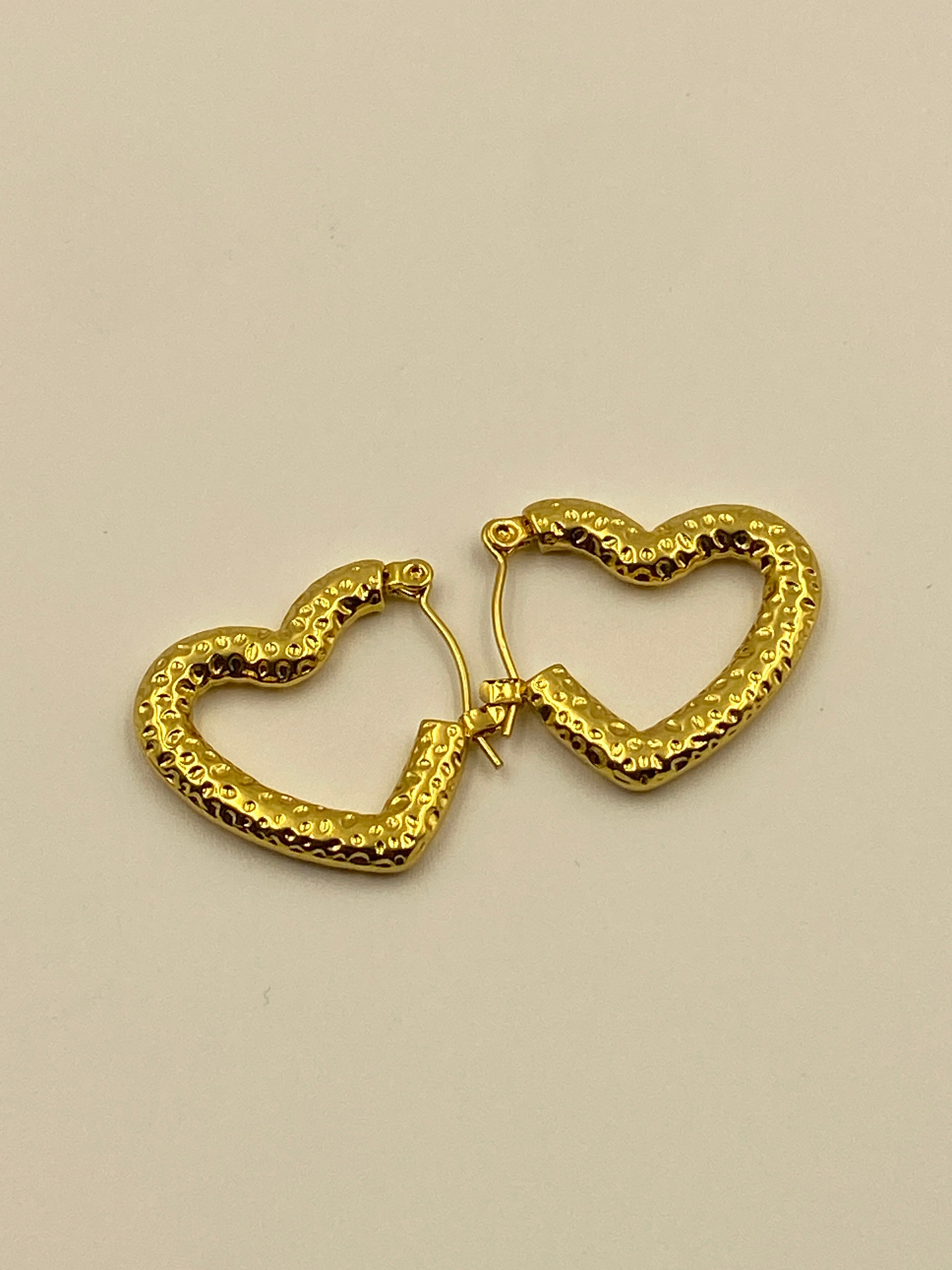 HEART HOOP EARRINGS