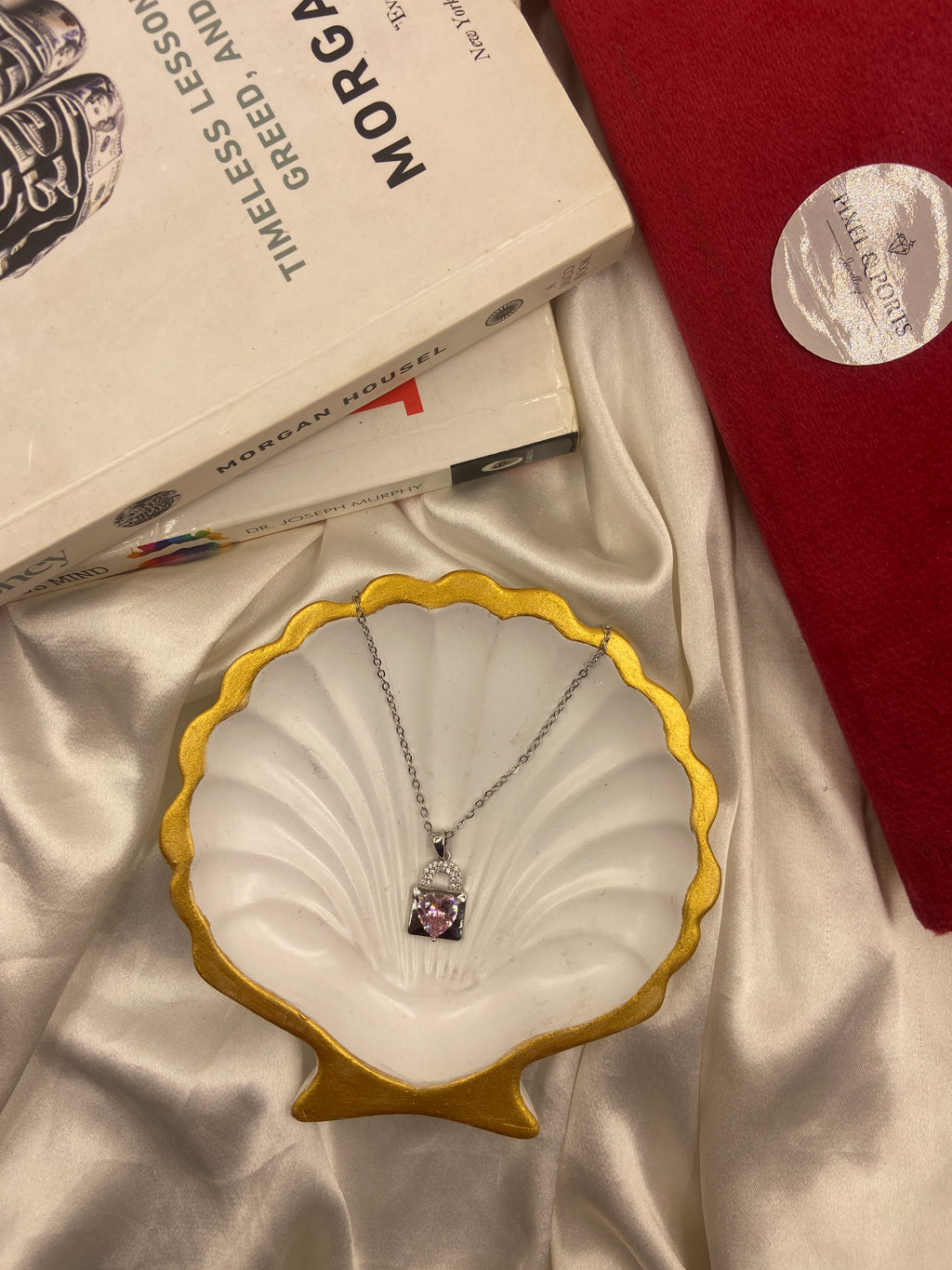 Silver Heart Lock Pendant Necklace