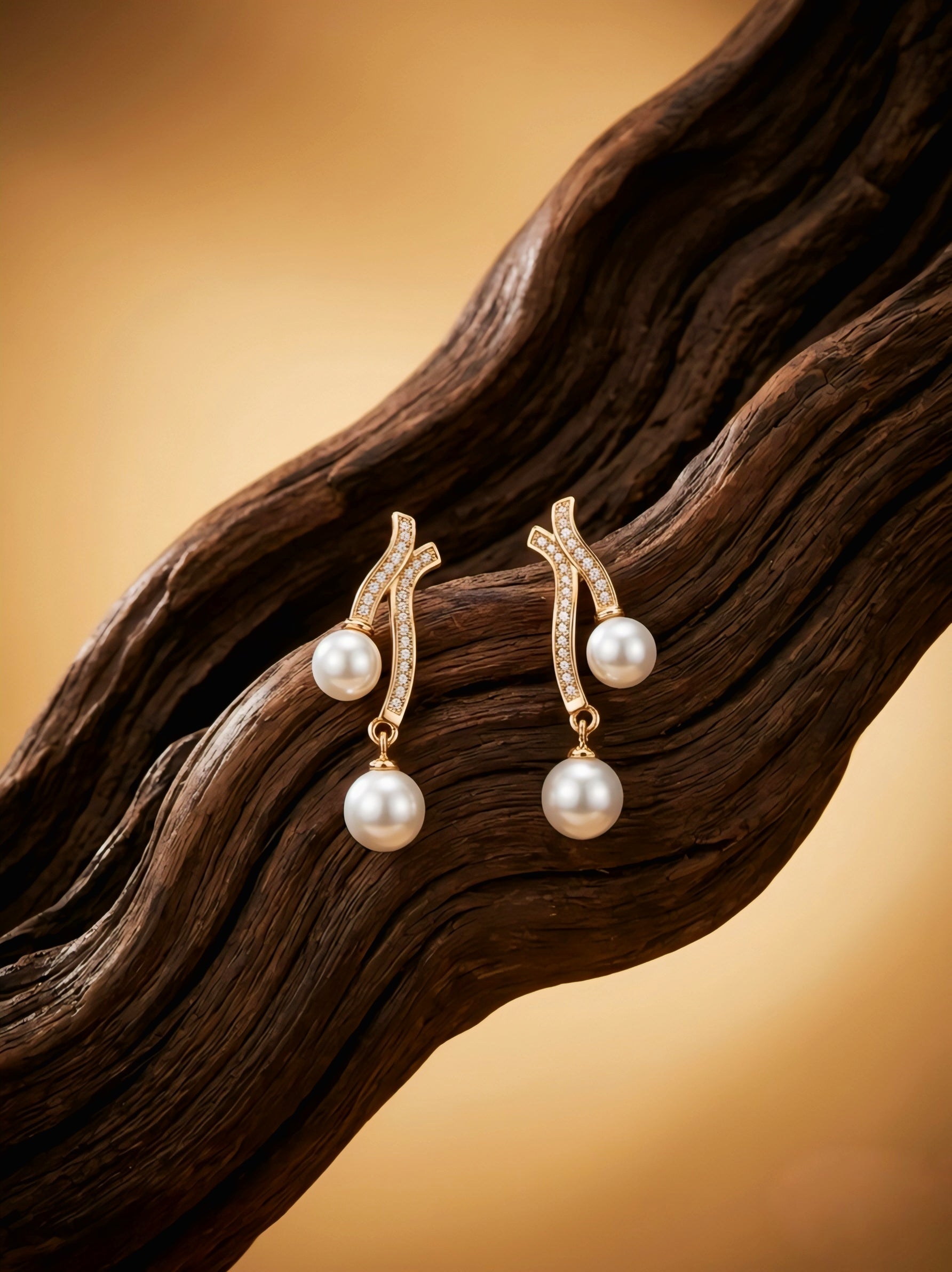 ROSE GOLD PEARL EARRINGS