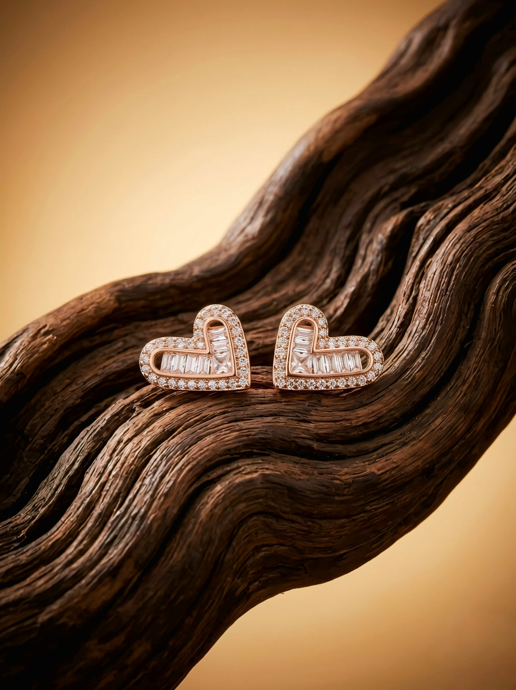 ROSE GOLD HEART EARRINGS
