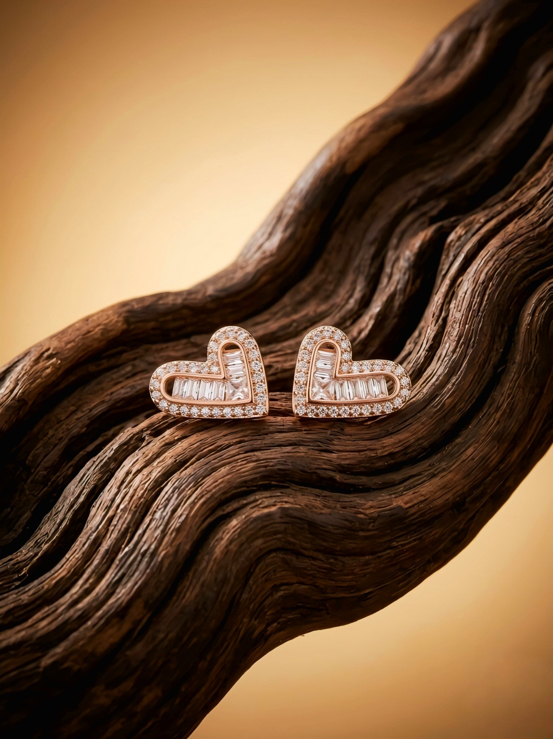 ROSE GOLD HEART EARRINGS