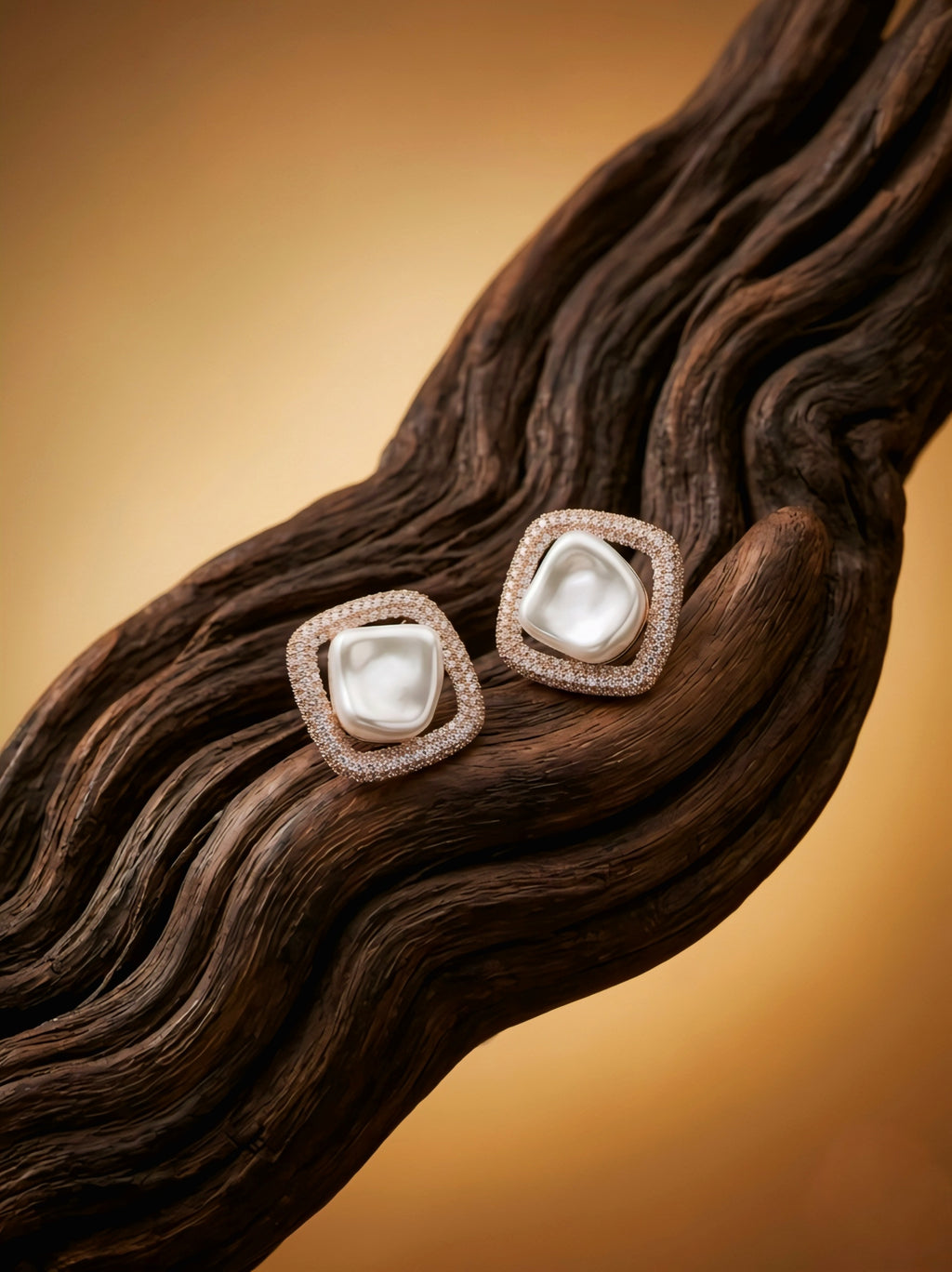 ROSE GOLD STONE EARRINGS