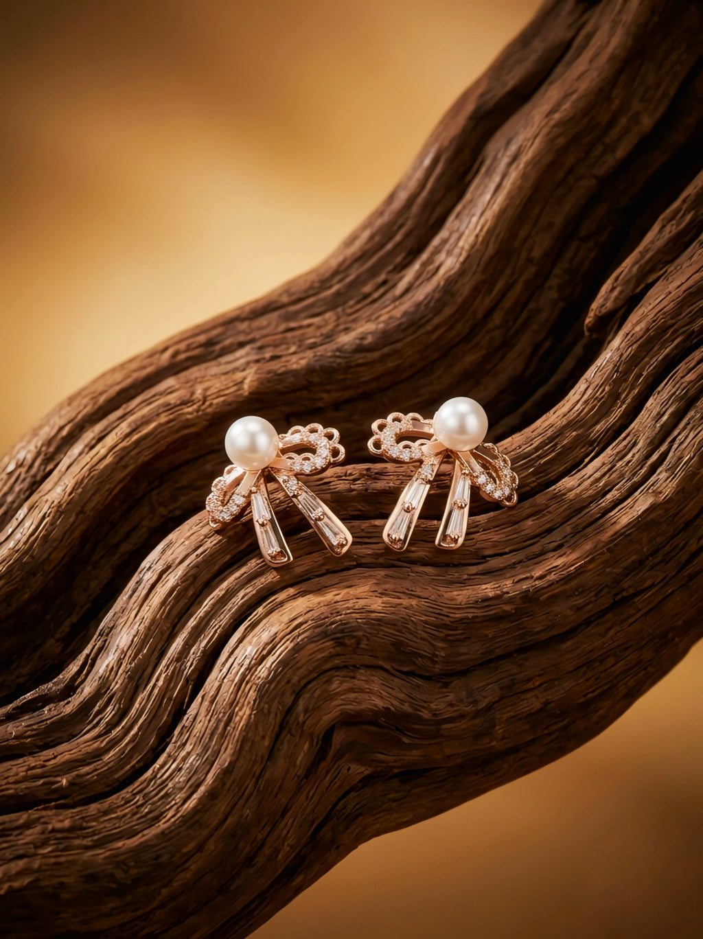 ROSE GOLD BOW EARRINGS