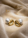 GOLD MELTED PEARL EARRING
