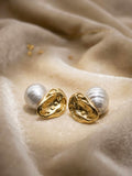 GOLD MELTED PEARL EARRINGS