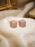 ROSE GOLD CUBE EARRINGS