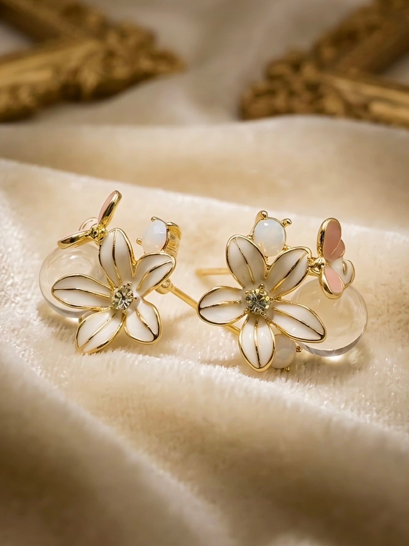 GOLD MULTI FLOWER EARRINGS