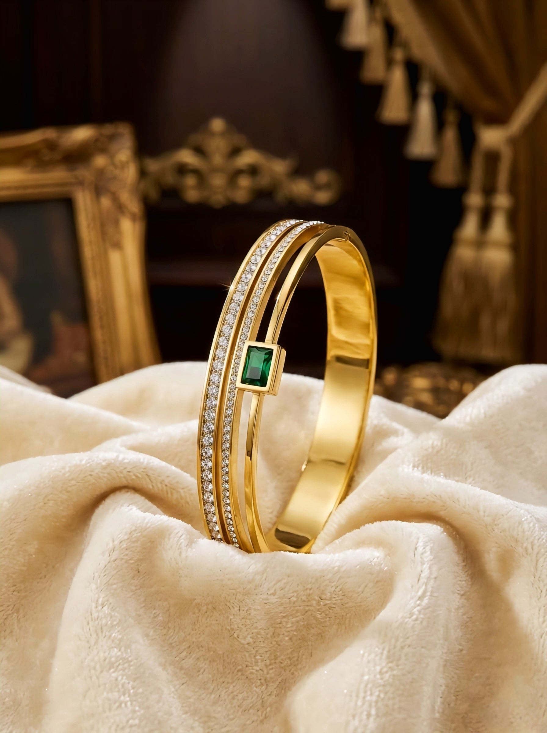 GOLD GREEN STONE KADA