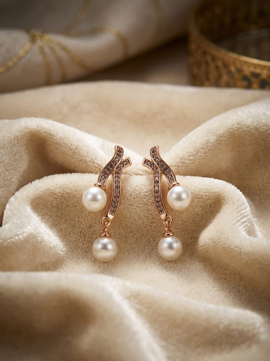 ROSE GOLD PEARL EARRINGS