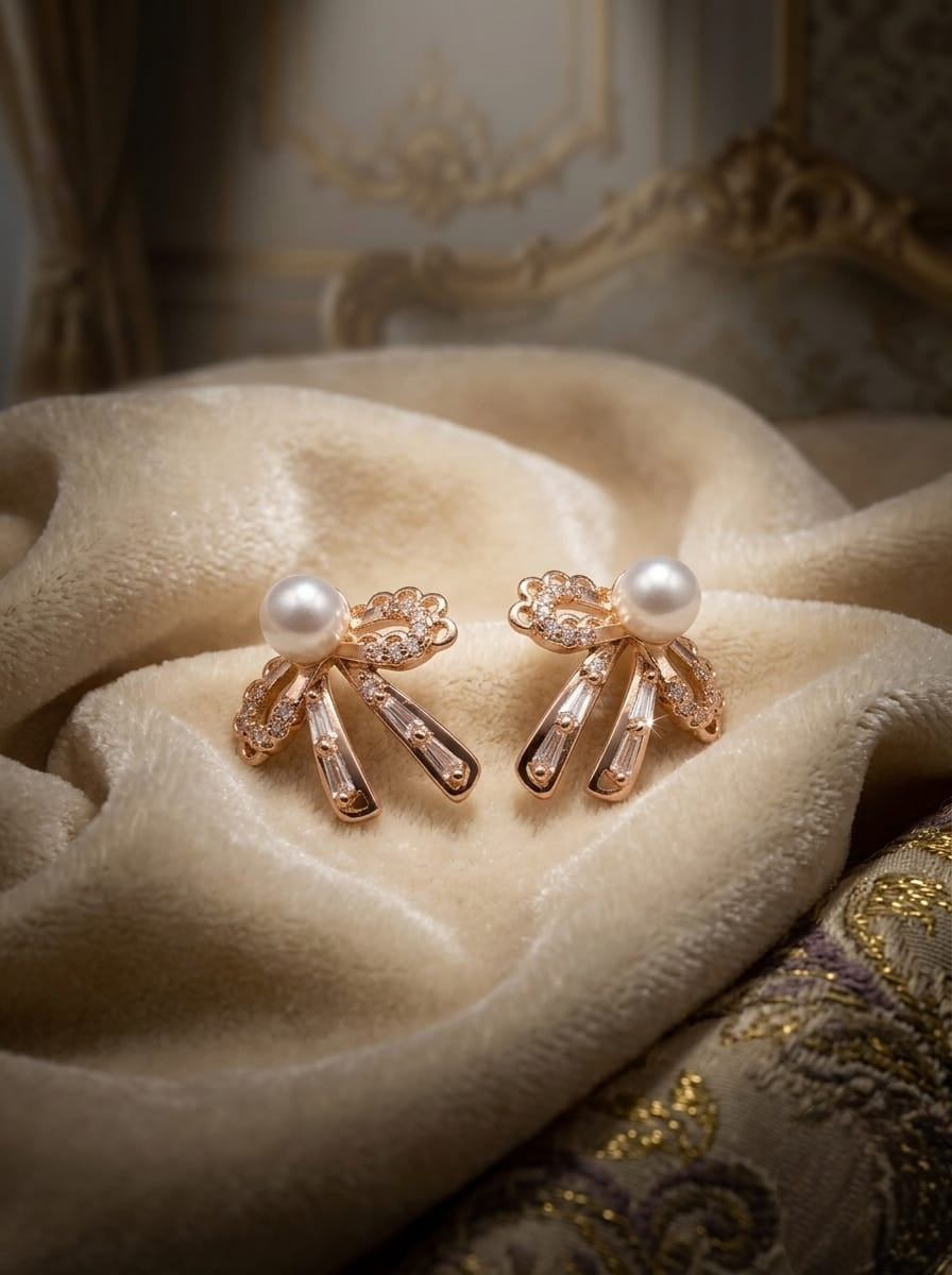 ROSE GOLD BOW EARRINGS