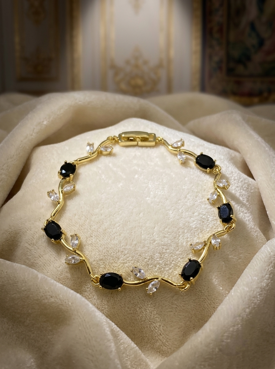 GOLD BLACK TULIP BRACELET