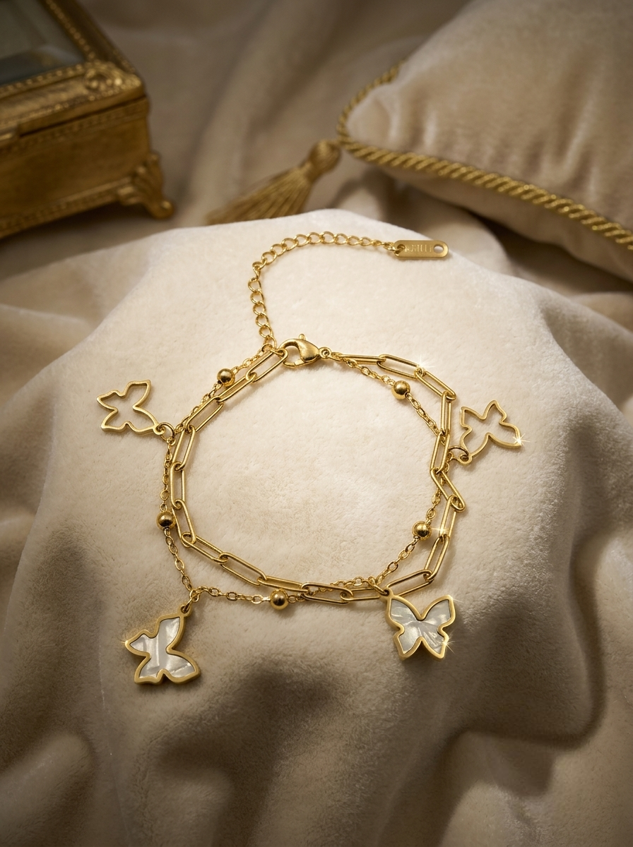 BUTTERFLY LAYERED BRACELET