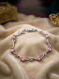 SILVER PINK TULIP BRACELET