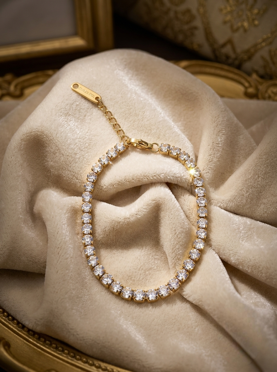 Gold Line Tennis Bracelet