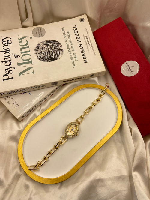 Beige Roman Dial Clip Watch