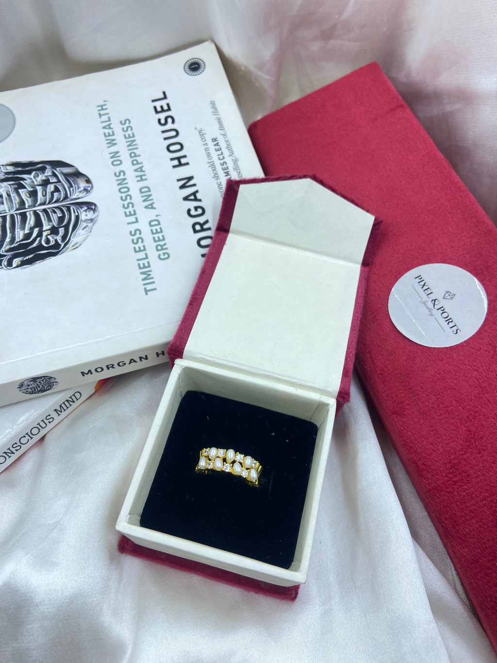 Gold Pearl Accented Ring