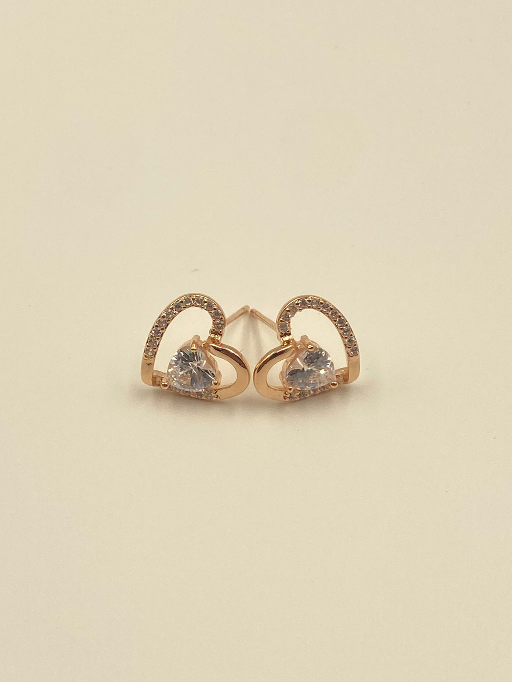 ROSE GOLD HEART EARRINGS