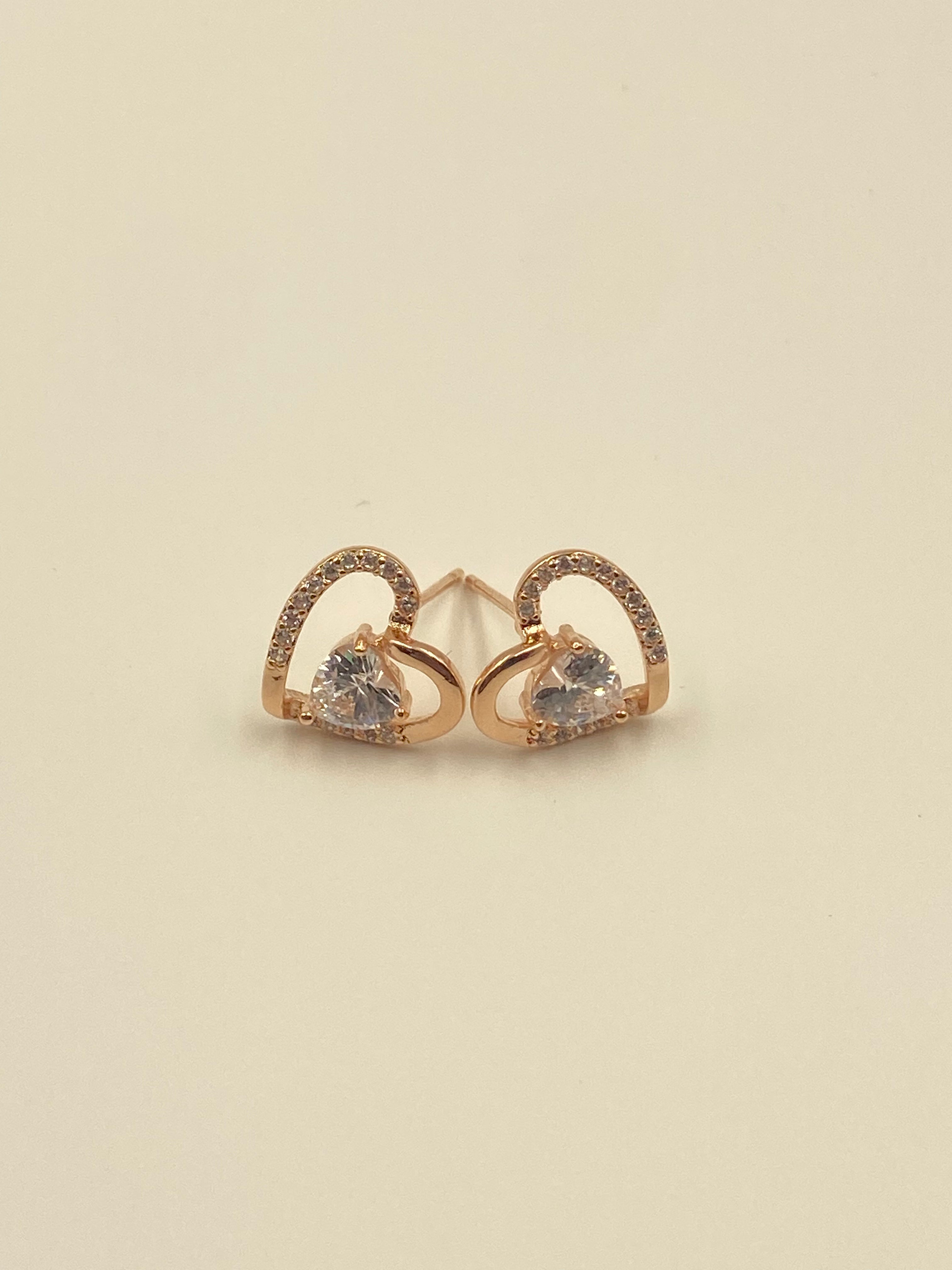 ROSE GOLD HEART EARRINGS