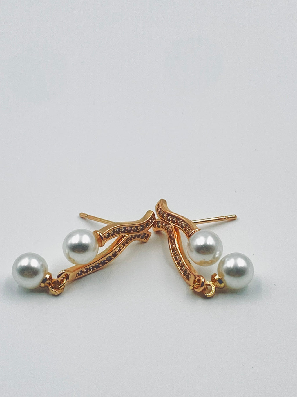 ROSE GOLD PEARL EARRINGS