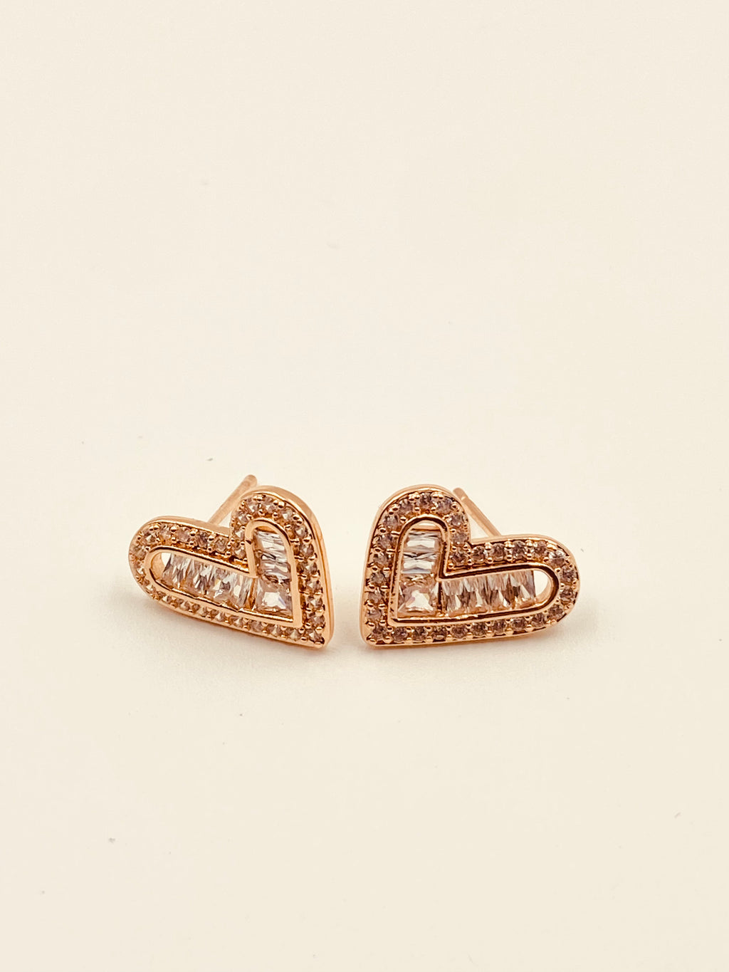 ROSE GOLD HEART EARRINGS