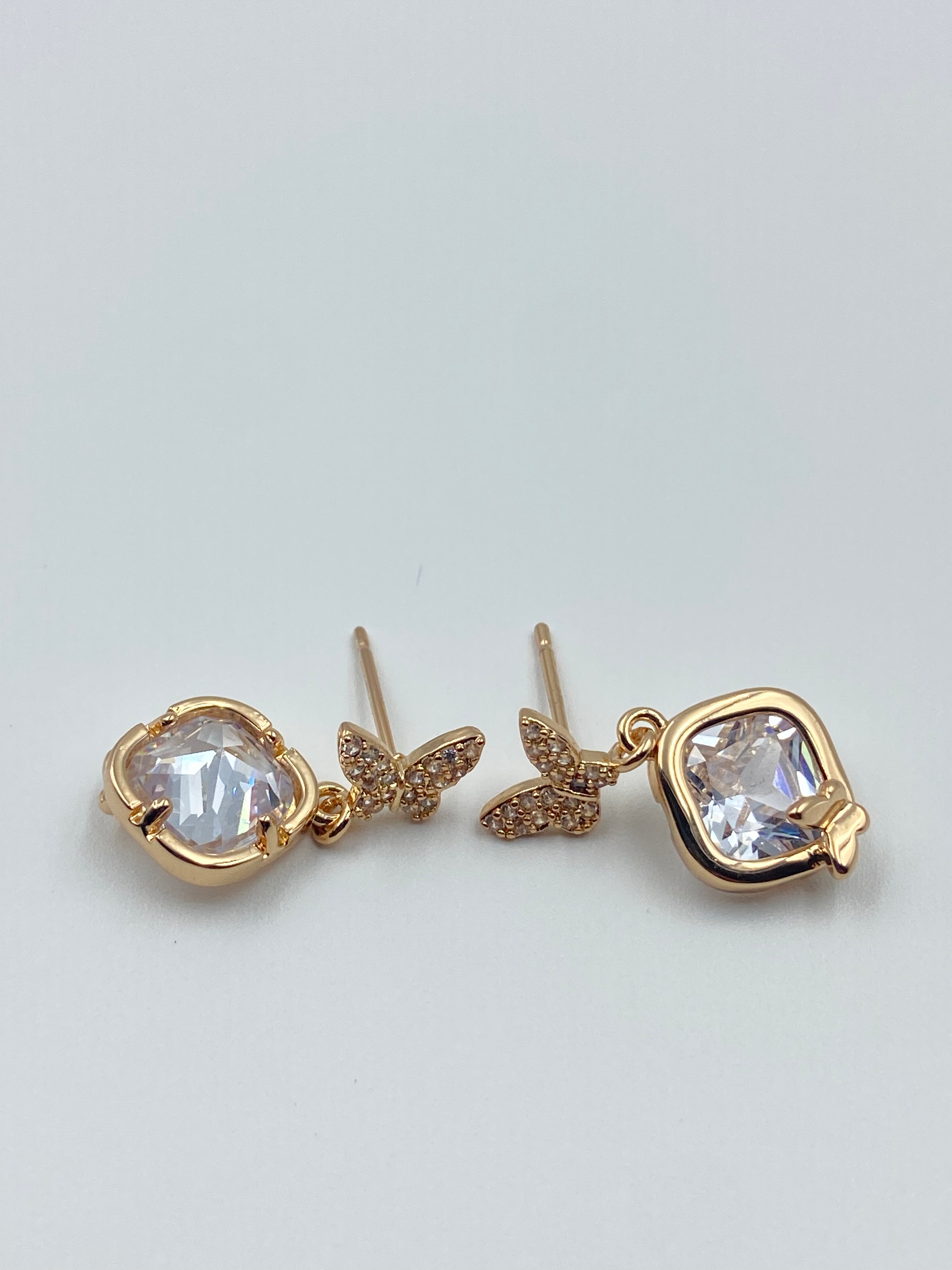 ROSE GOLD BUTTERFLY STONE EARRINGS