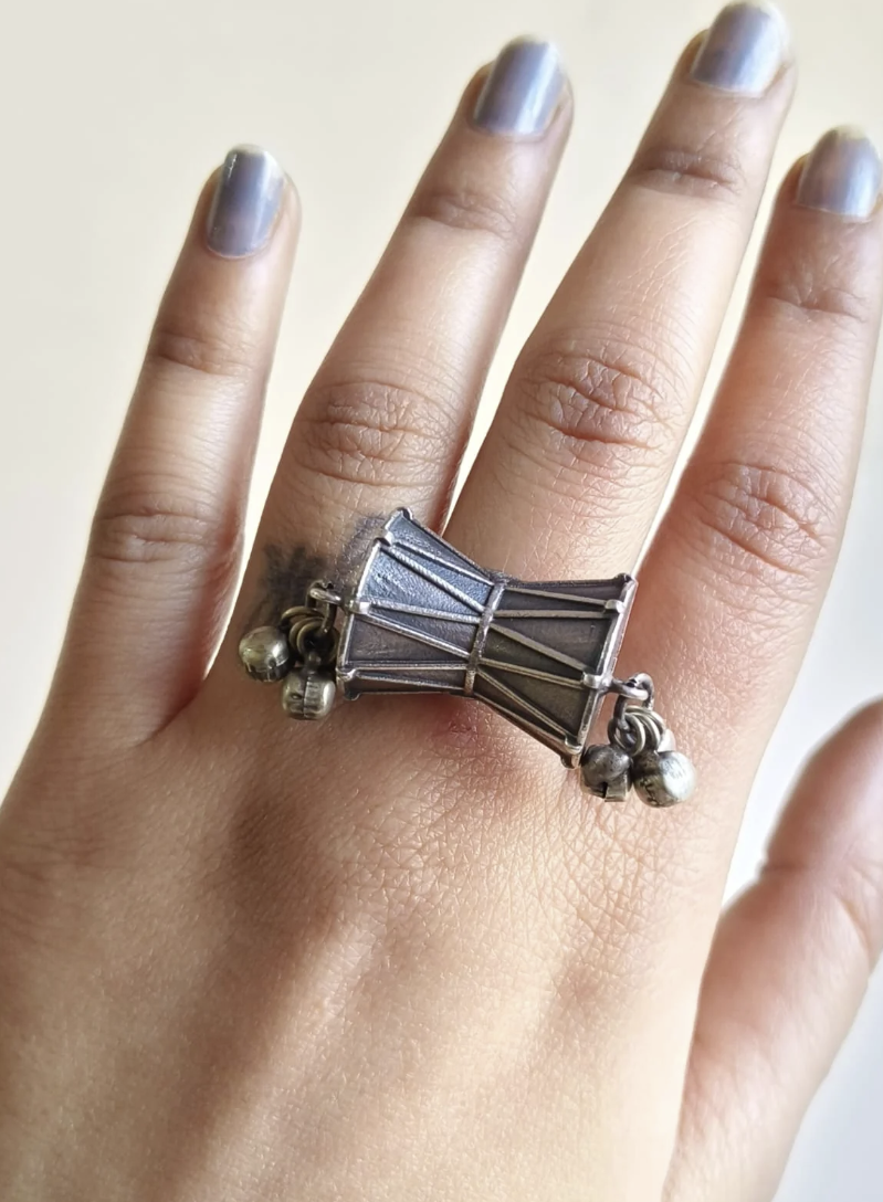 Divine Shiva Damru Statement Ring