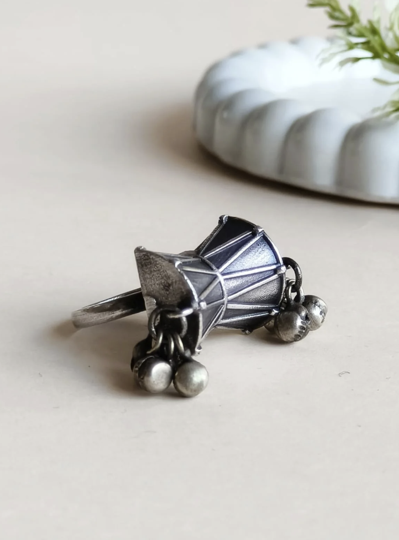 Divine Shiva Damru Statement Ring