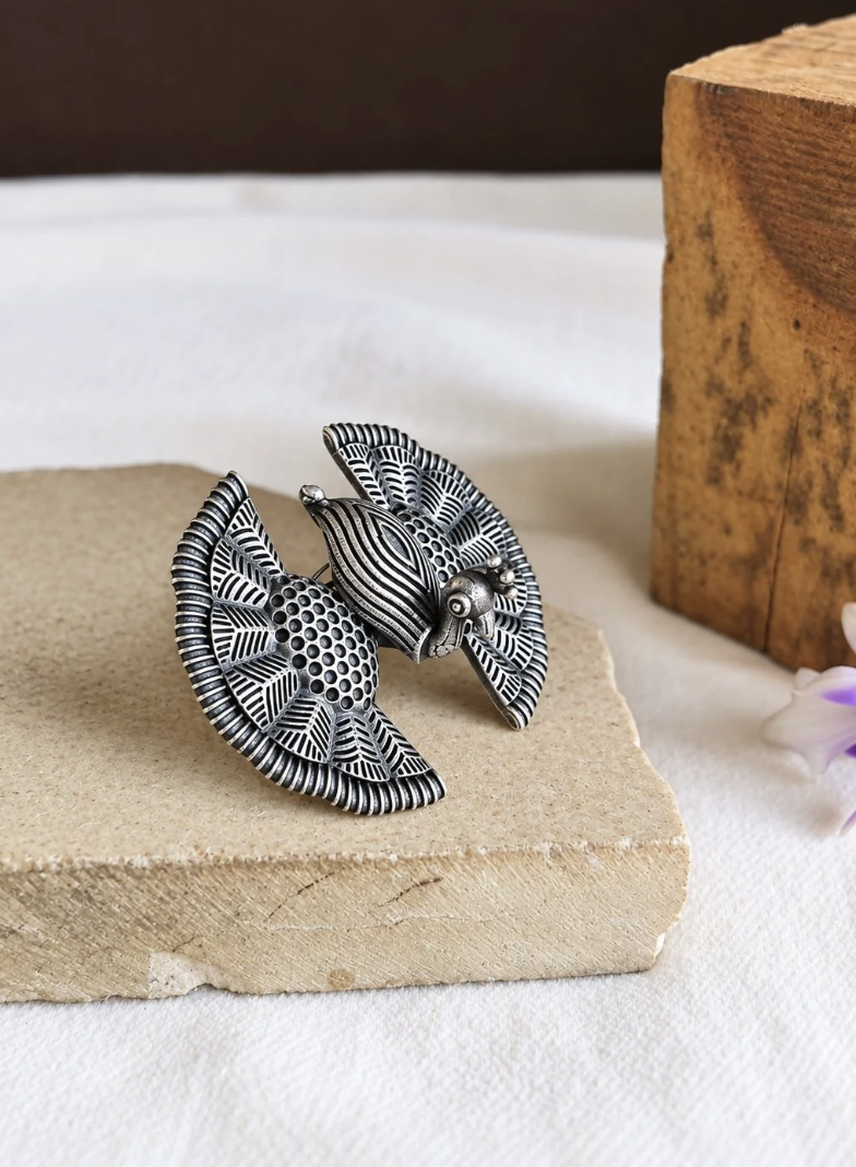 Bird Ring | Oxidized Silver Statement Ring