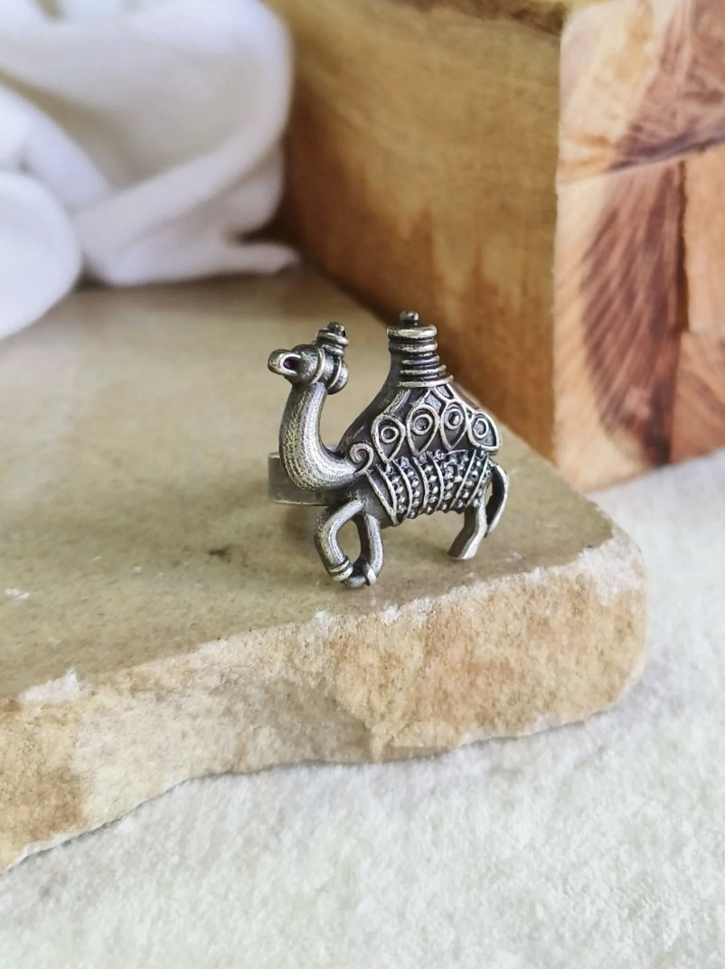 Camel Ring | Oxidized Silver Camel Statement Ring
