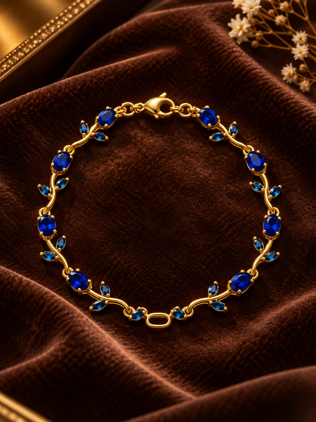 GOLD BLUE TULIP BRACELET