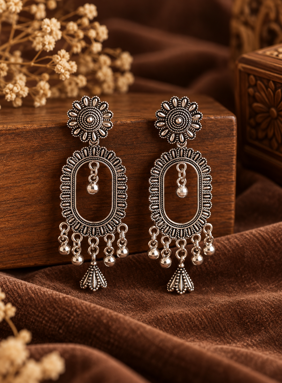 Circle & Oval Drop Earring