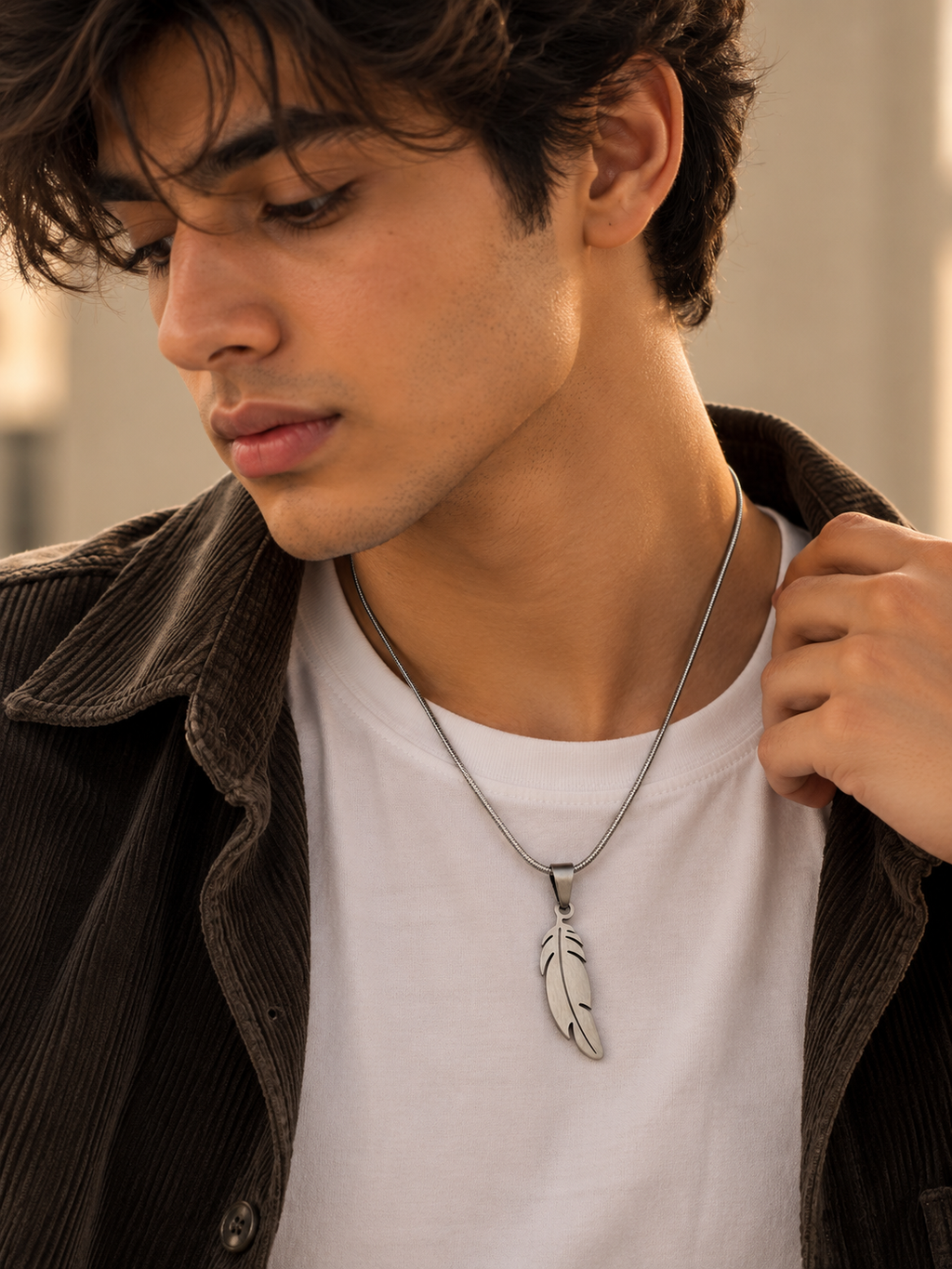 Stylish Feather Pendant for Men