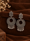 Flower Pearl Circle Earrings