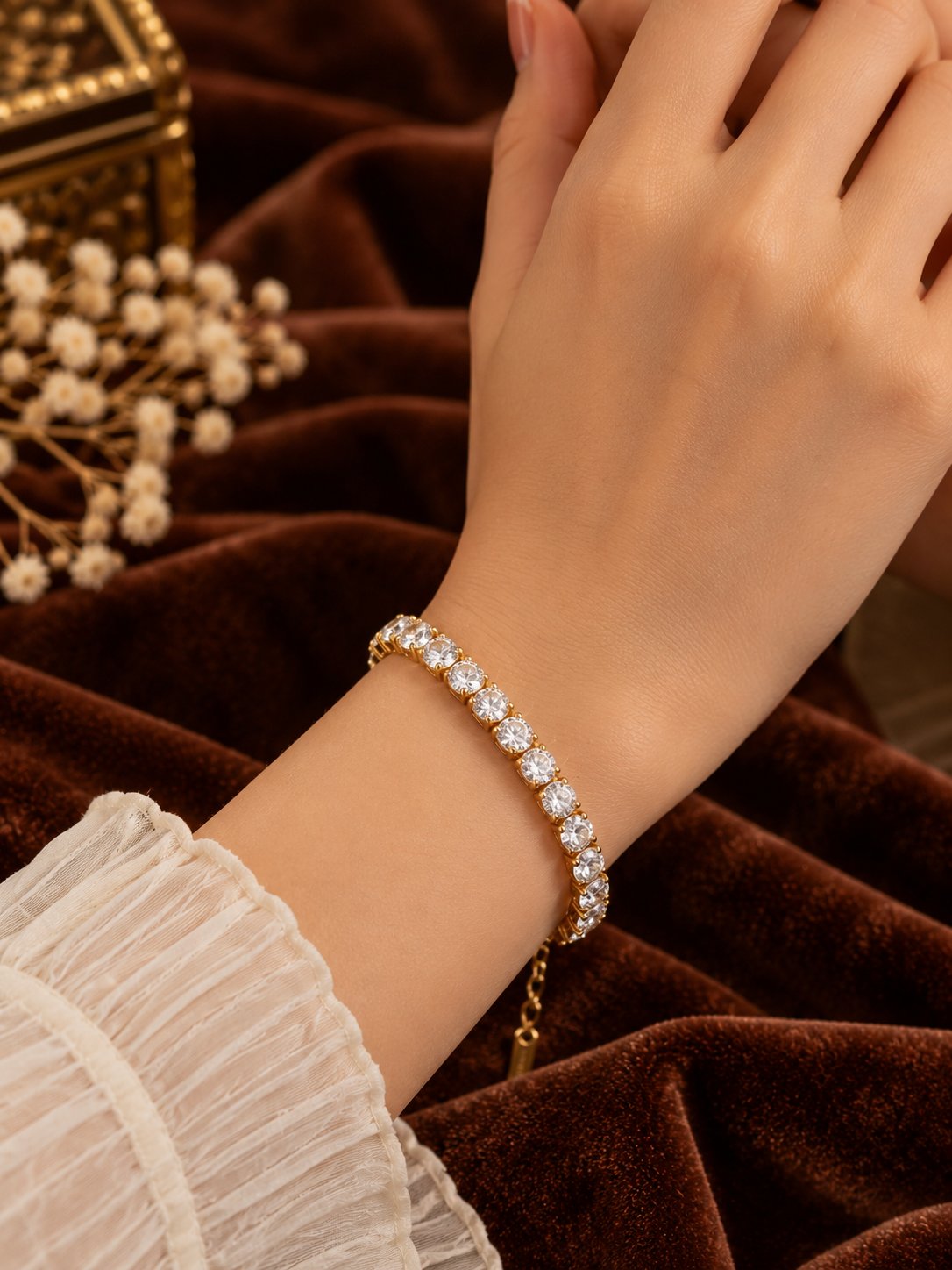 Gold Line Tennis Bracelet