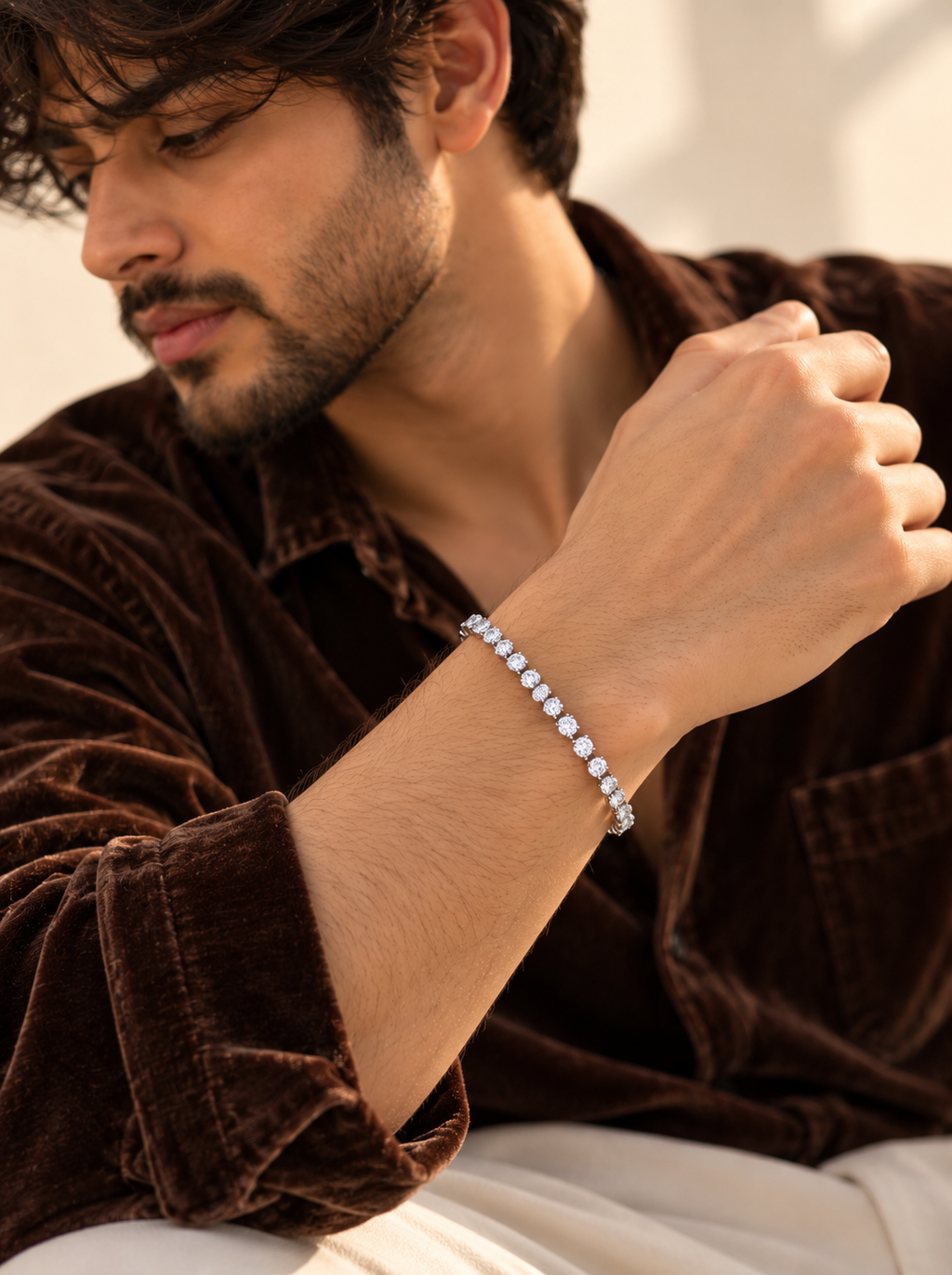 Sparked Big Diamond Tennis Bracelet