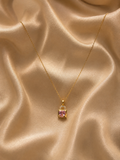 Gold Heart Lock Pendant Necklace for Women