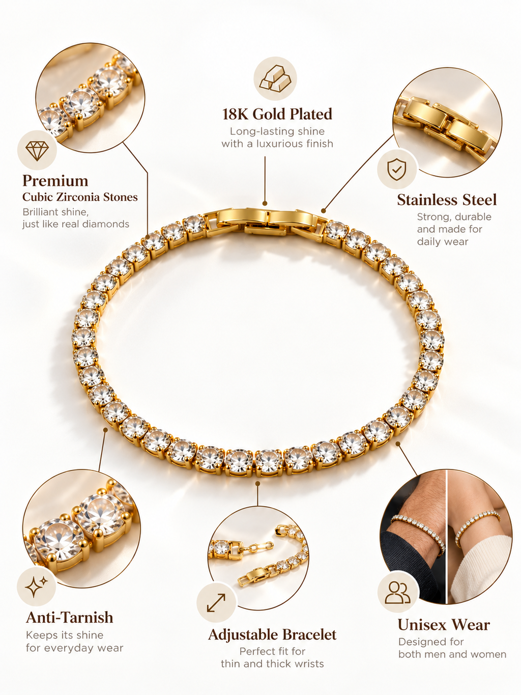GOLD TENNIS BRACELET